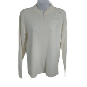 Retro Tradition Cream Knit Sweater,  S